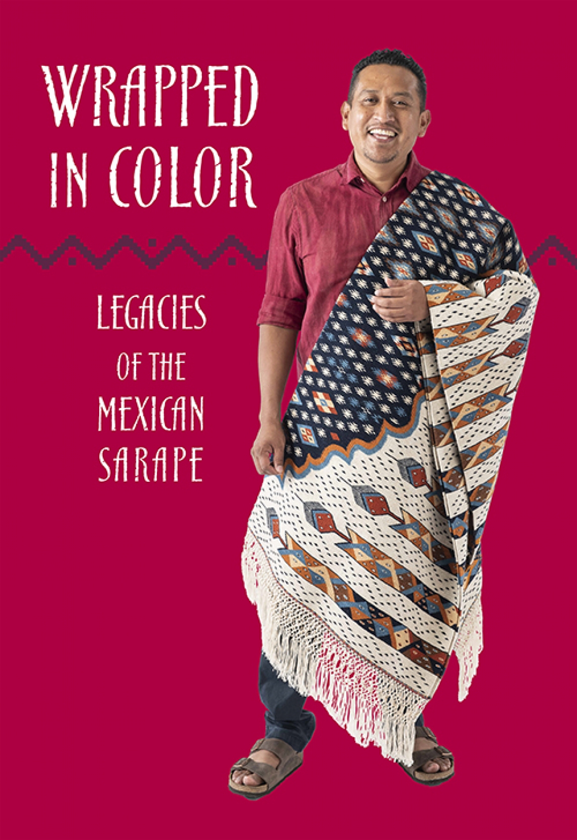 Banner image for "Wrapped in Color," featuring textile artist Porfirio Gutiérrez